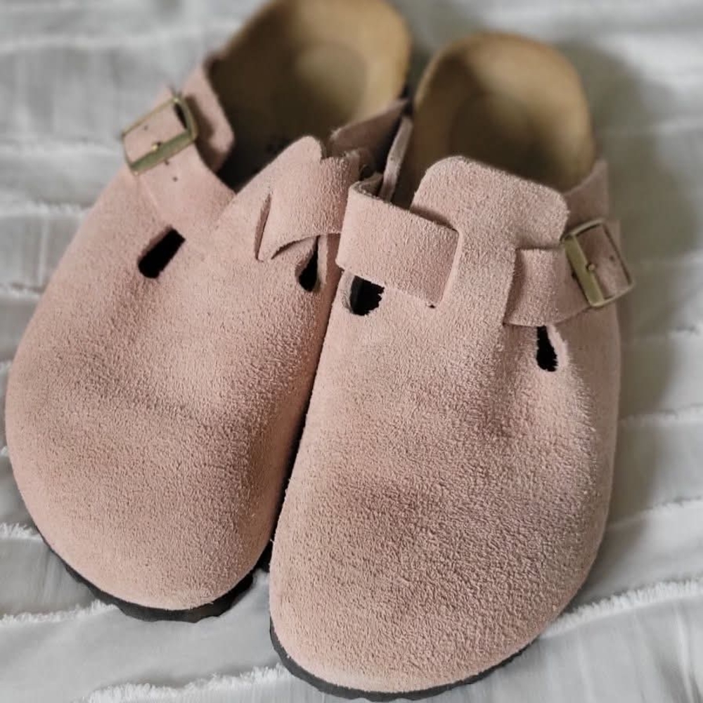 Birkenstock Pink Mules Soft Suede Clogs